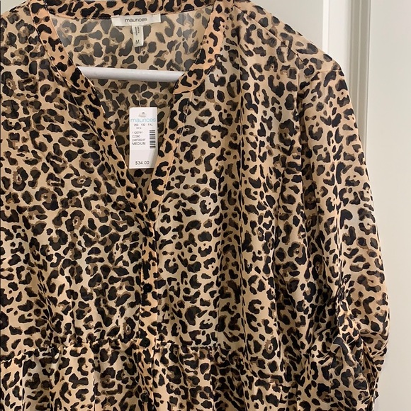 Maurices leopard high low blouse - Picture 3 of 4